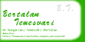 bertalan temesvari business card